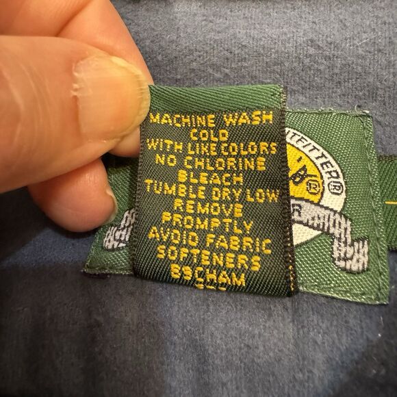 Cabela's Chamois Shirt Mens XL Blue Heavy Flannel Button Up - Picture 7 of 9